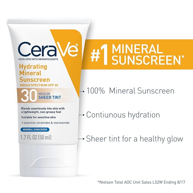 CeraVe Hydrating Mineral Sunscreen SPF 30